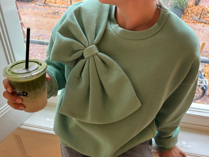 Mintgroene strik trui