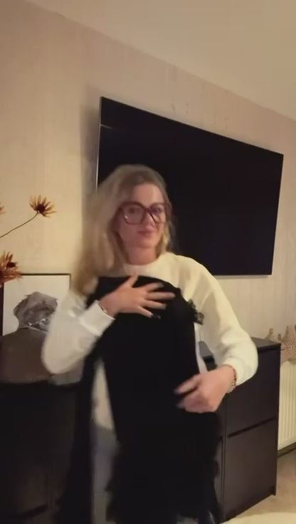 Zwarte co-ord set met kanten details